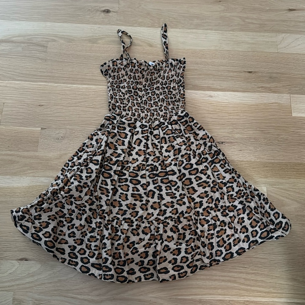 Janie and Jack cheetah smocked girls dress (sizes 5 and 6)